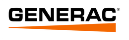 Generac logo in black with an orange underline on a white background
