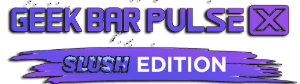 A logo for geek bar pulse x slush edition
