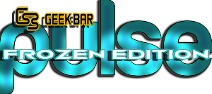 A logo for geek bar pulse frozen edition