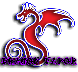 The logo for dragon vapor has a red dragon on it