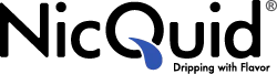 The logo for nicquid is dripping with flavor.