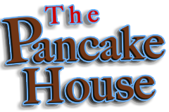 A logo for the pancake house is shown on a white background.