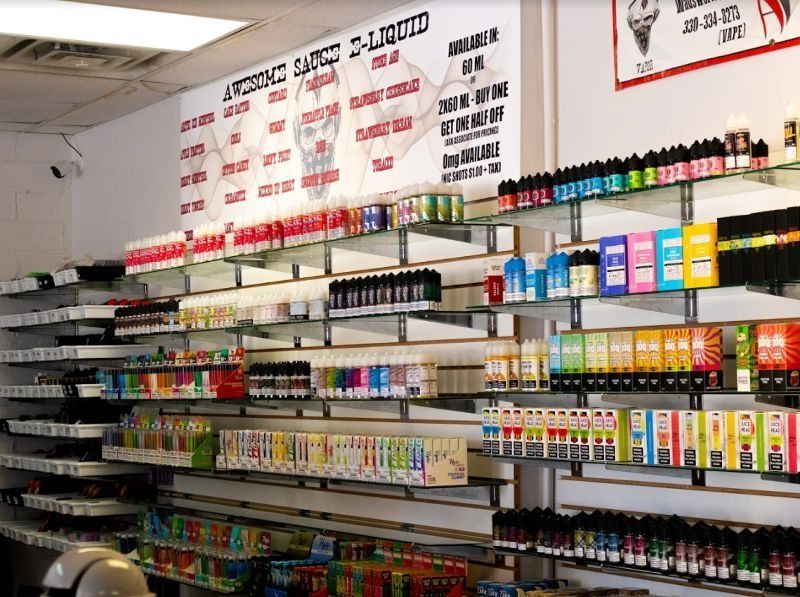 A store filled with lots of different types of e liquids