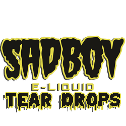 A logo for sad boy e-liquid tear drops