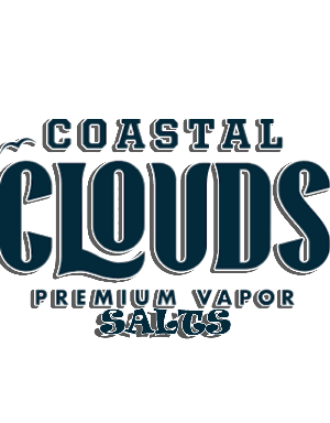 A logo for coastal clouds premium vapor salts