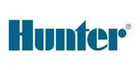 Hunter logo in teal, the “n” is designed to look like a sprinkler head.