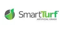 Logo for SmartTurf artificial grass: green and gray emblem next to text 
