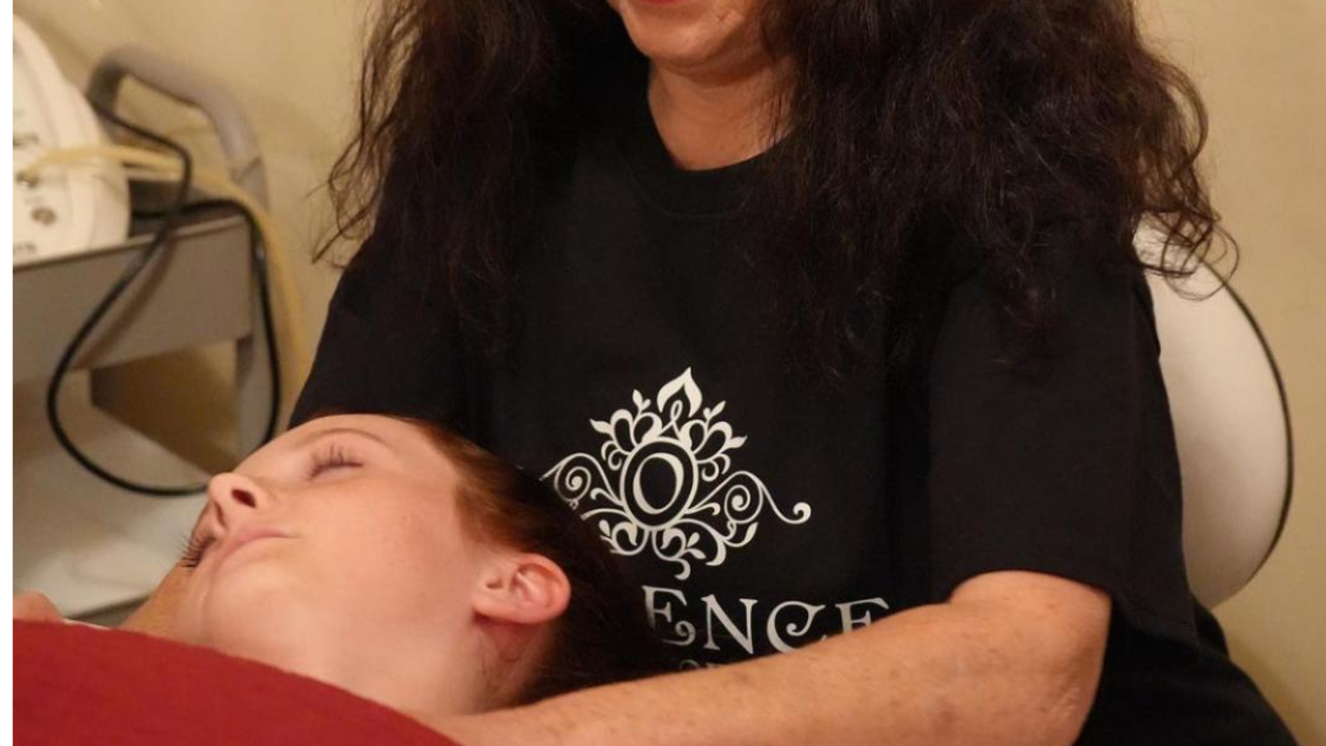 a woman wearing a black shirt