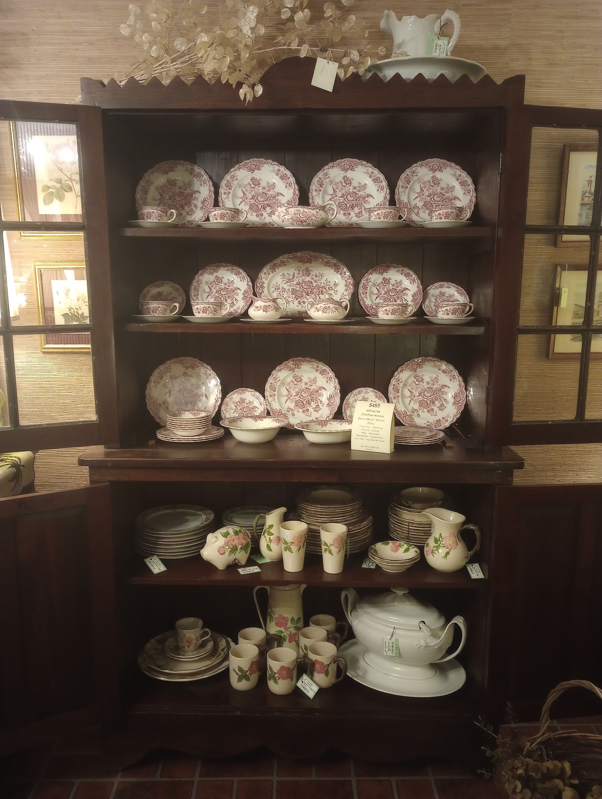 China Cabinet with Vintage China