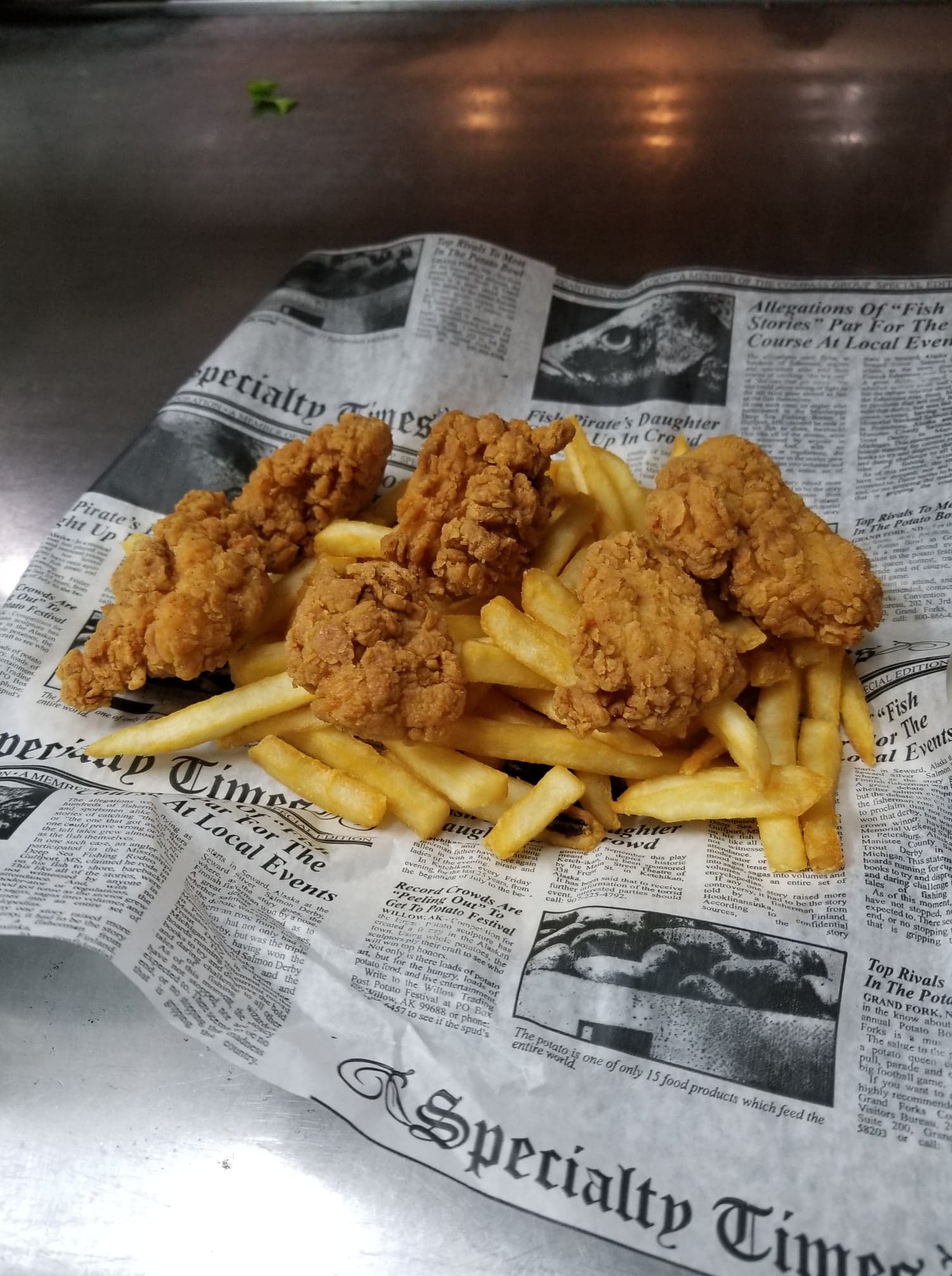 Chicken wings and fries