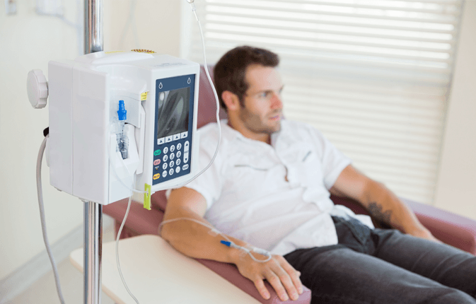 Person having IV therapy