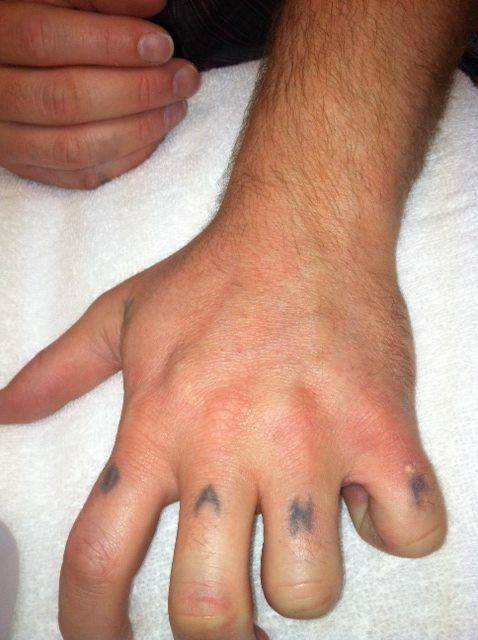Tattoed hand