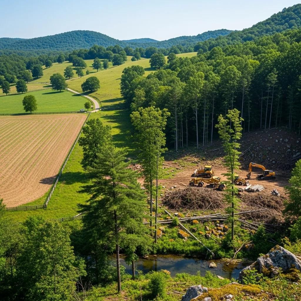 Different terrains in Virginia showing vegetation density variations
