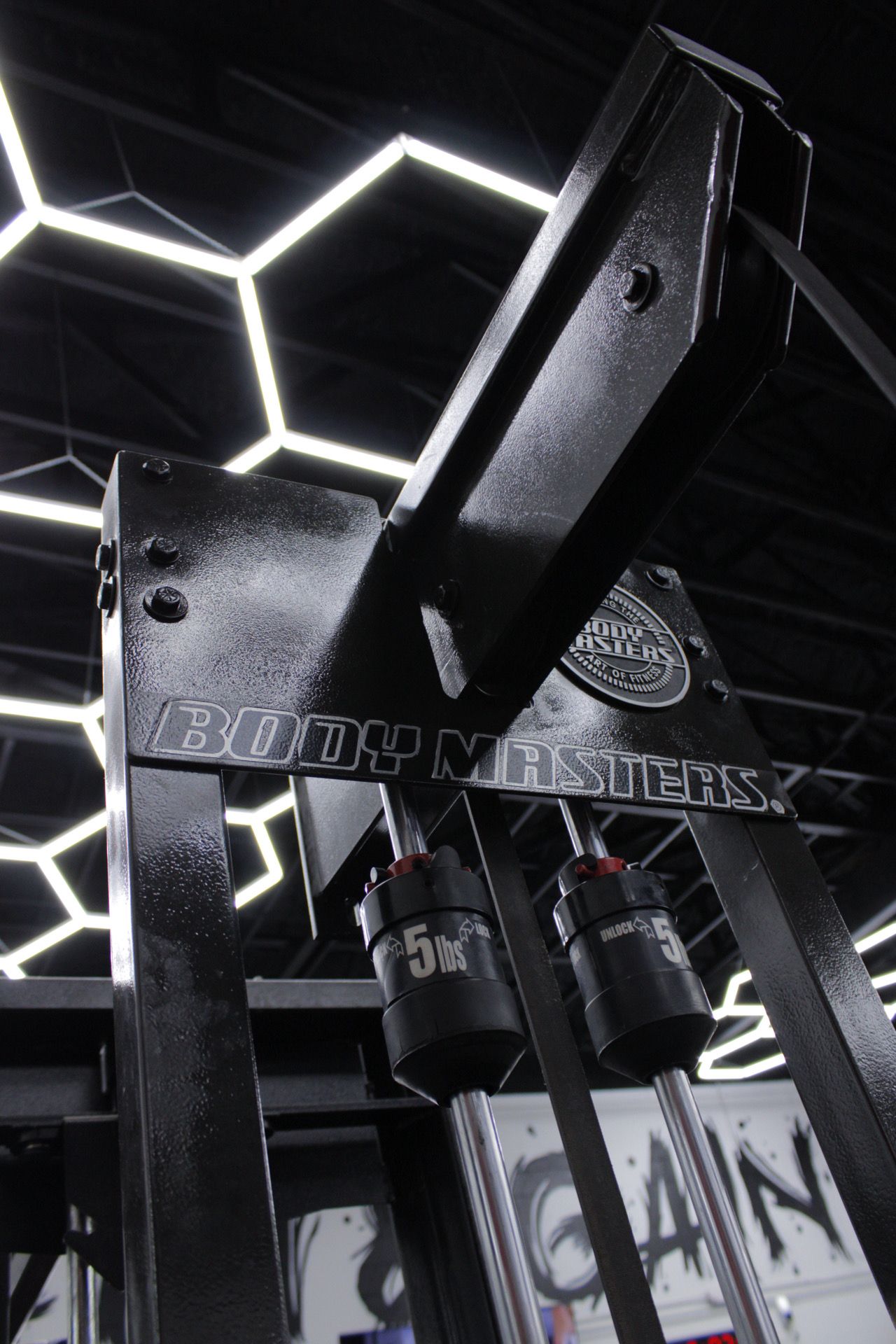 A close up of a machine in a gym.