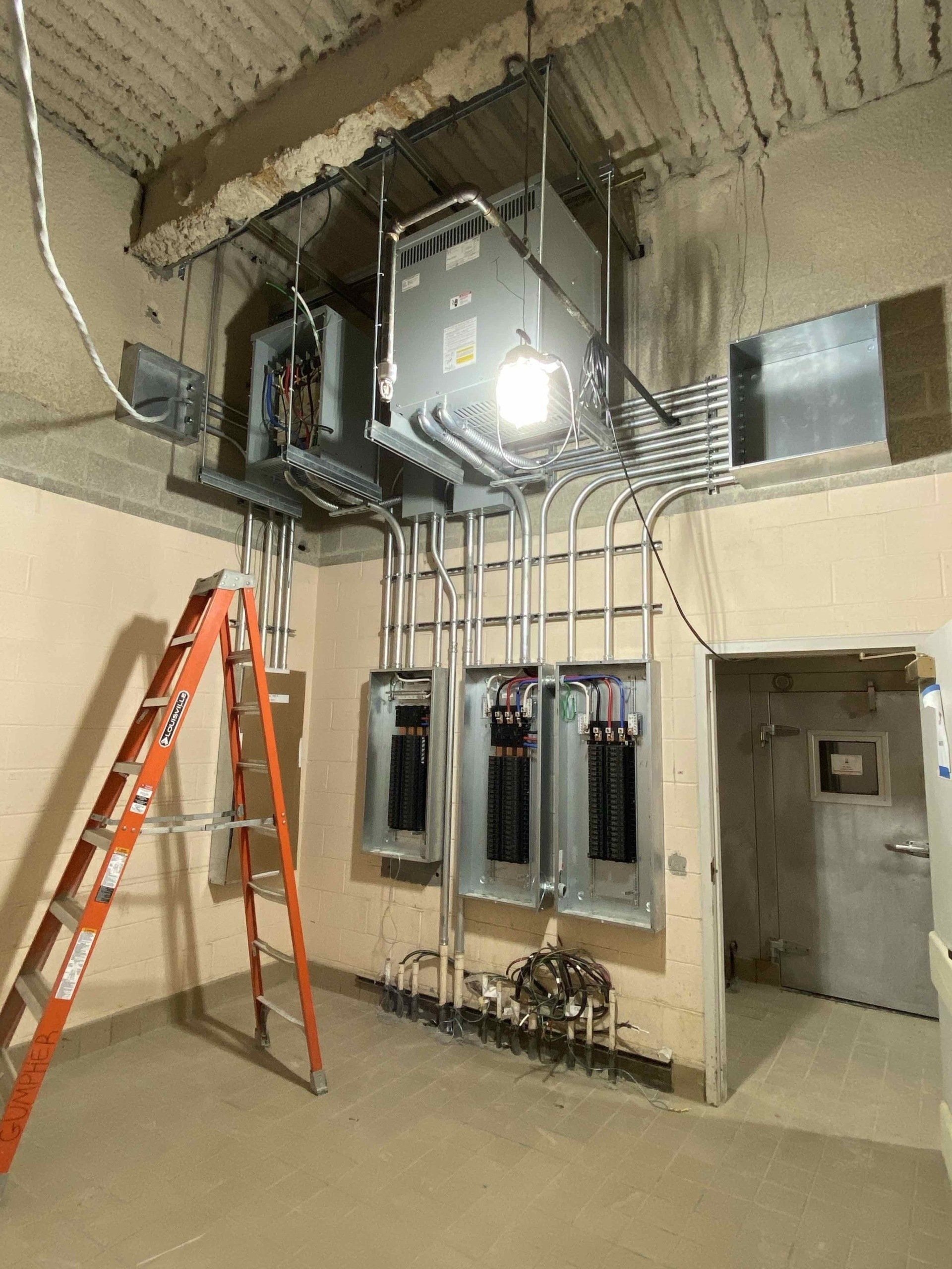 Gumpher Electrical Services, electrical circuit boxes and ladder