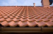 close-up tiled roof