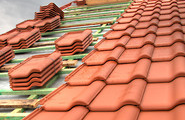 low angle view of roof tile design