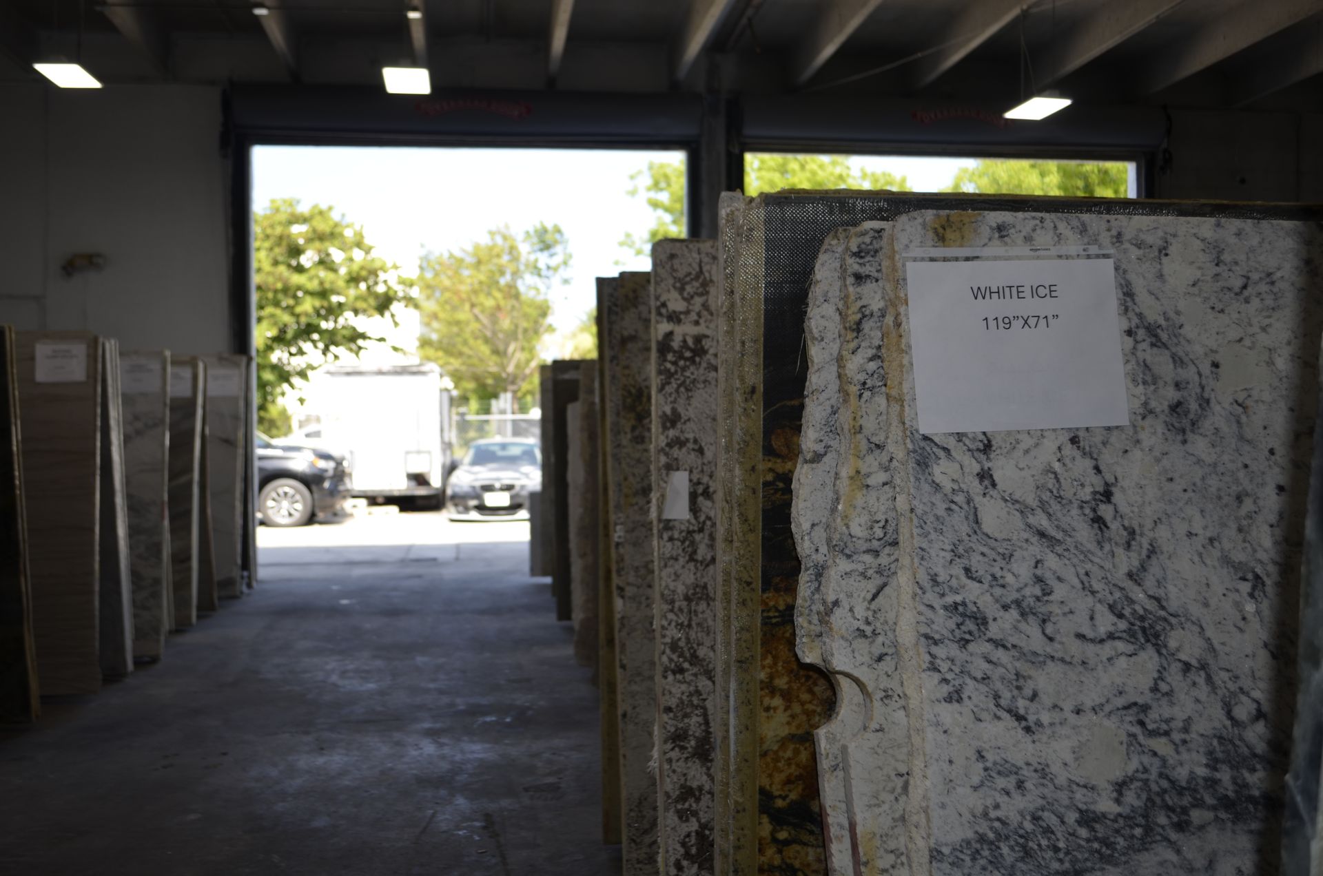 Rows of granite slabs