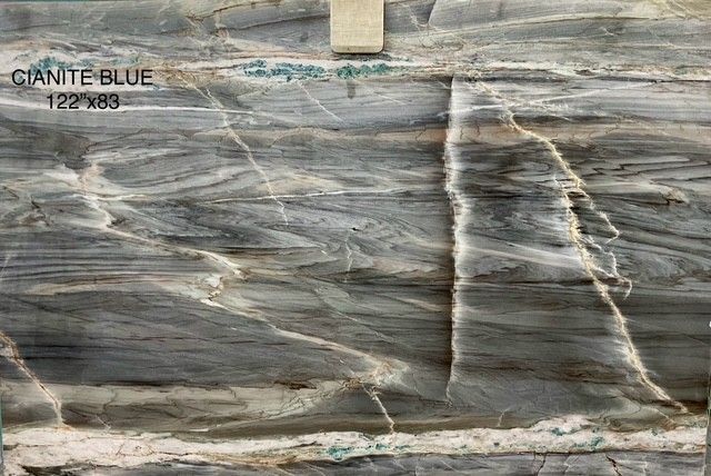 Granite Blue stone slab with blue and white veining