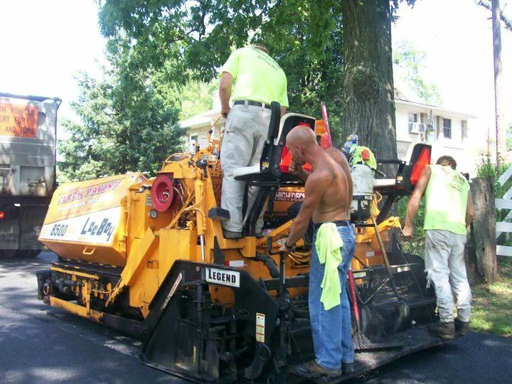 Paving workers