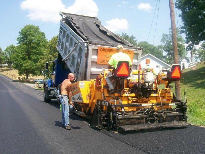 Paving workers