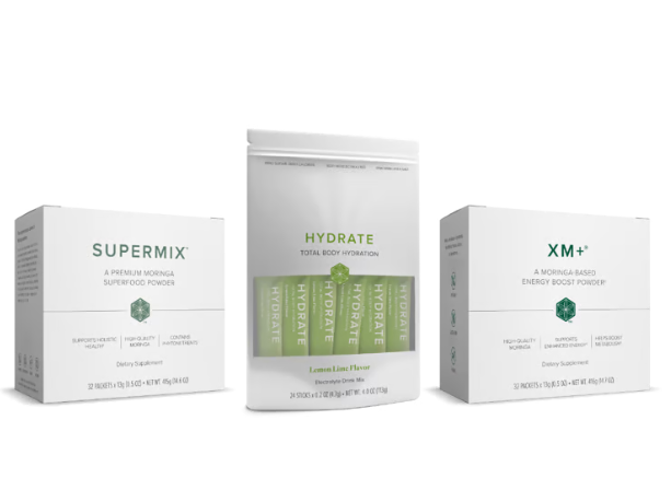 Three boxes of Supermix products are sitting next to each other on a white background.