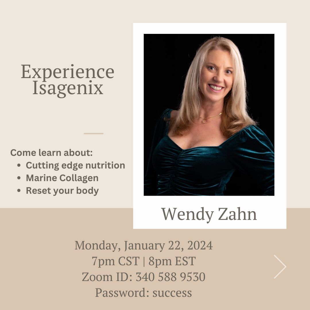 Wendy Zahn is giving a presentation on Monday, January 22