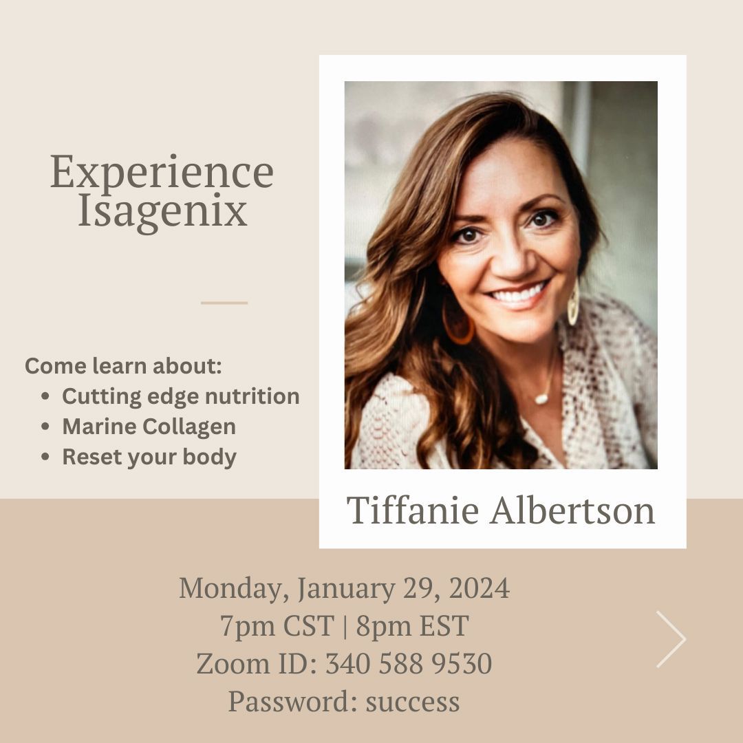 Tiffany Albertson is giving a presentation on Monday, January 29