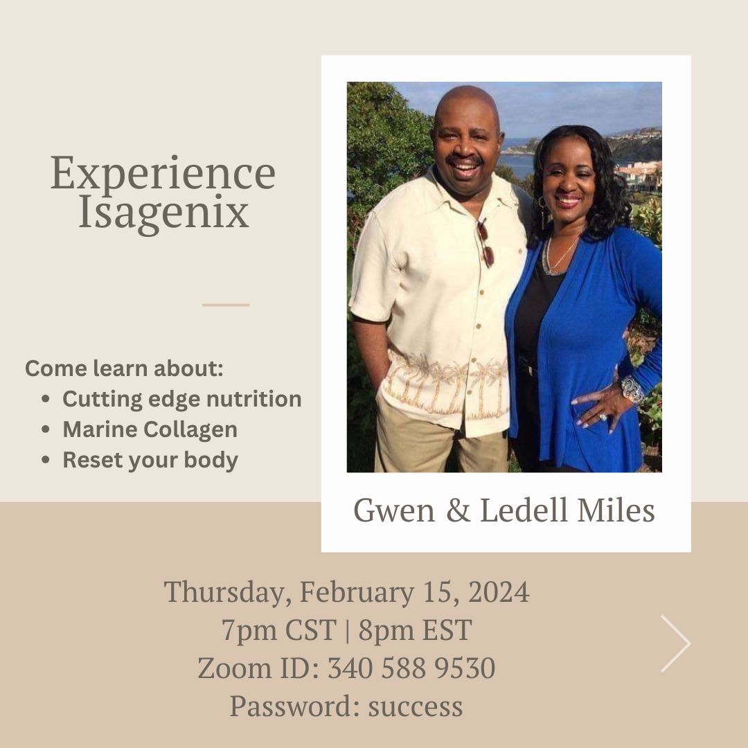 Gwen & Ledell Miles is giving a presentation on Thursday, February 15