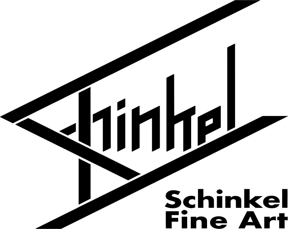 A logo for schinkel fine art is shown