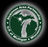 The logo for the dickinson area partnership u.p. of michigan and wisconsin.