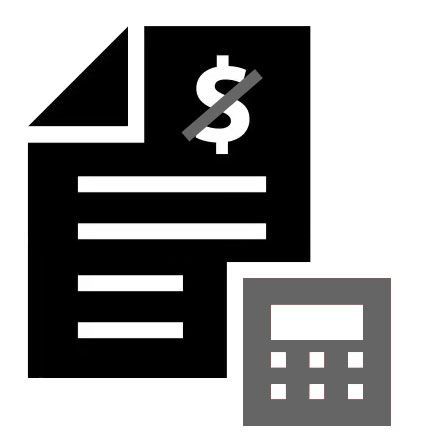 Invoice document with dollar sign and small calculator icon