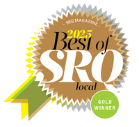 The logo for the best of srq magazine is a gold winner