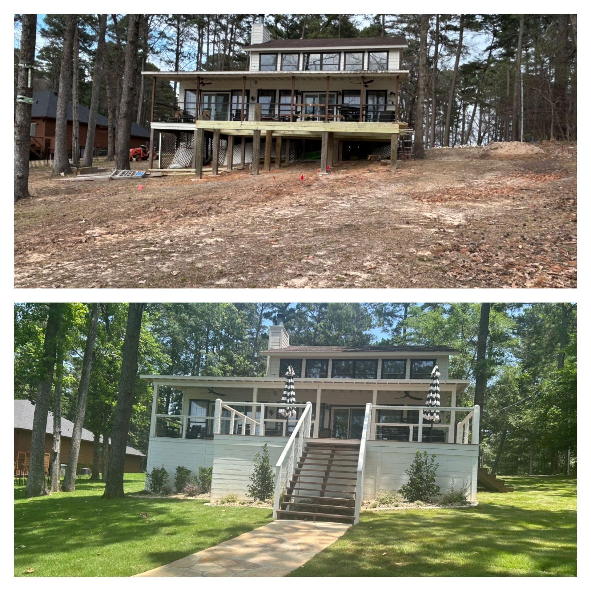 before and after patio