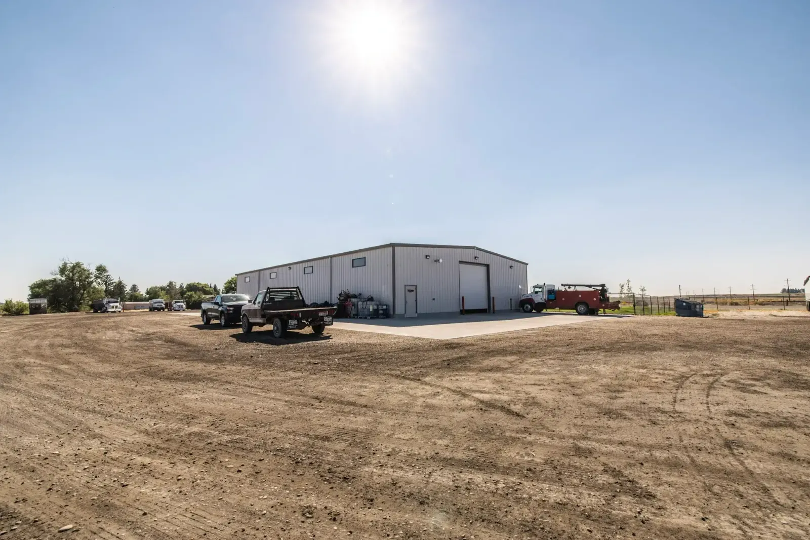 Large white industrial building