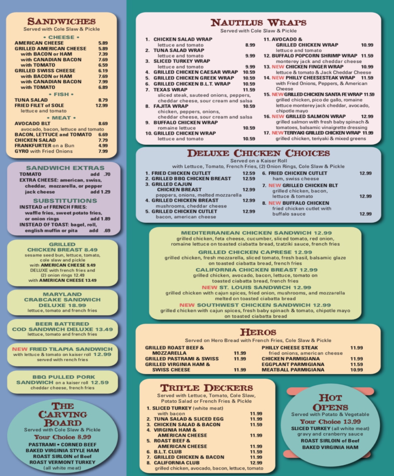 Nautilus Diner-Restaurant Crofton Menu | Crofton, MD