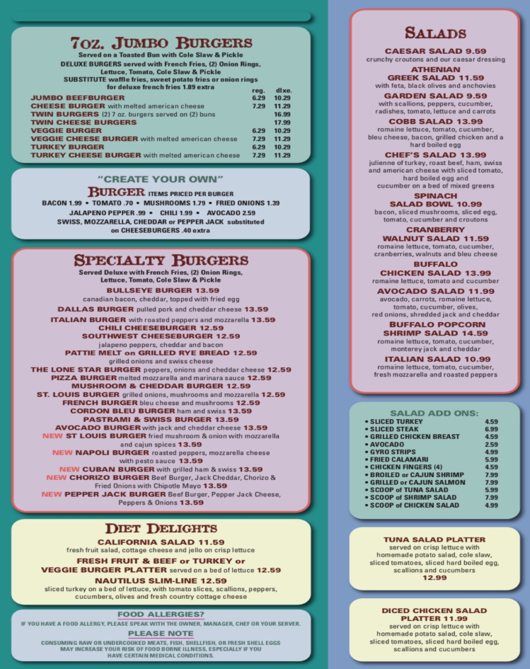 Nautilus Diner-Restaurant Crofton Menu | Crofton, MD