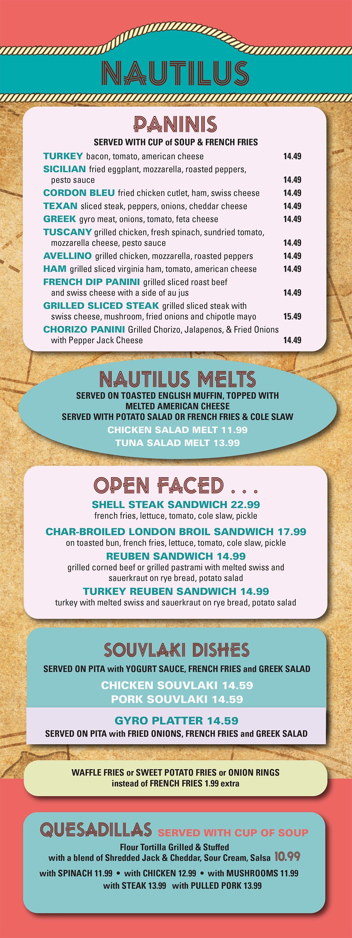 Nautilus DinerRestaurant Crofton Menu Crofton, MD