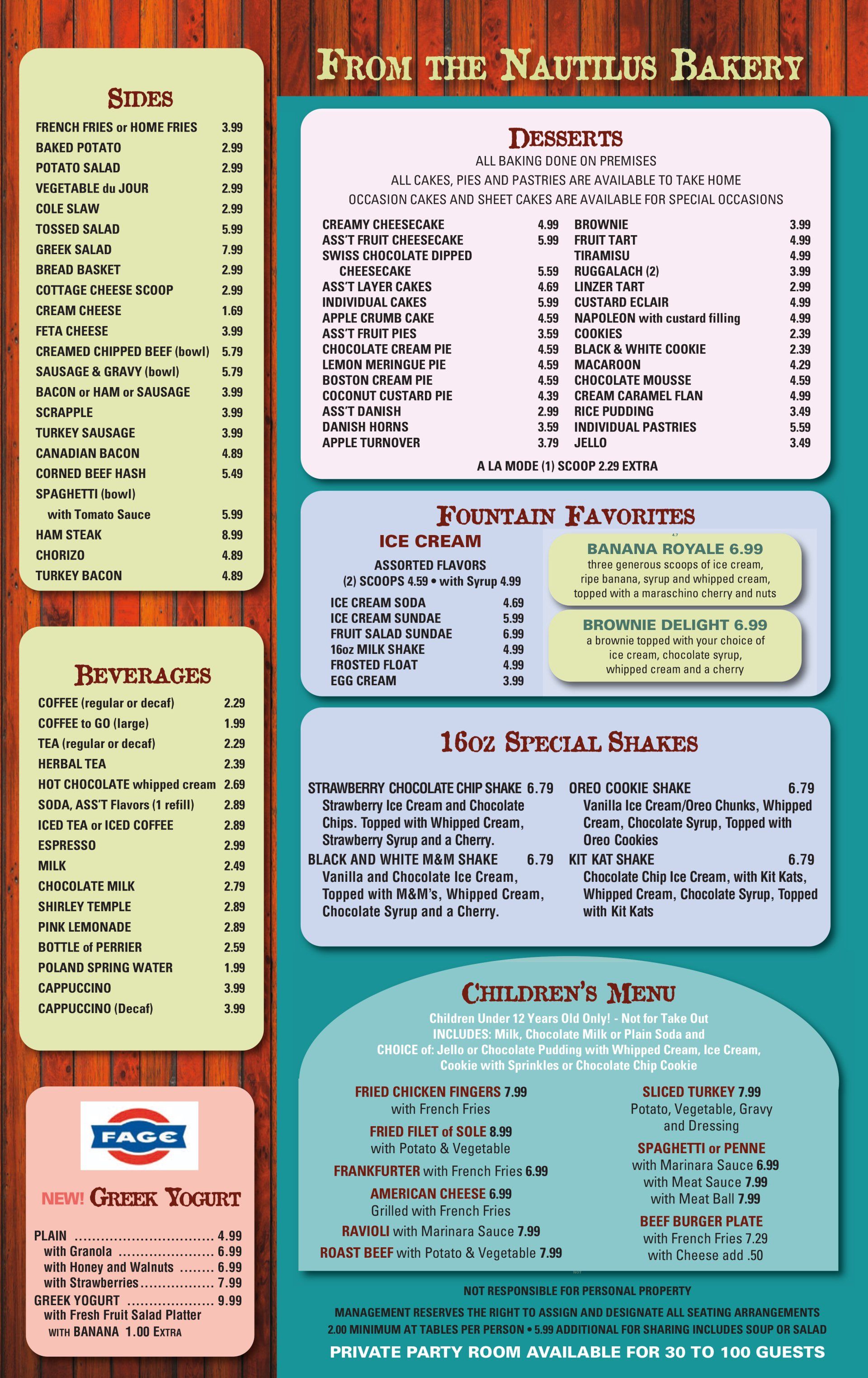 Nautilus Diner-Restaurant Crofton Menu | Crofton, MD