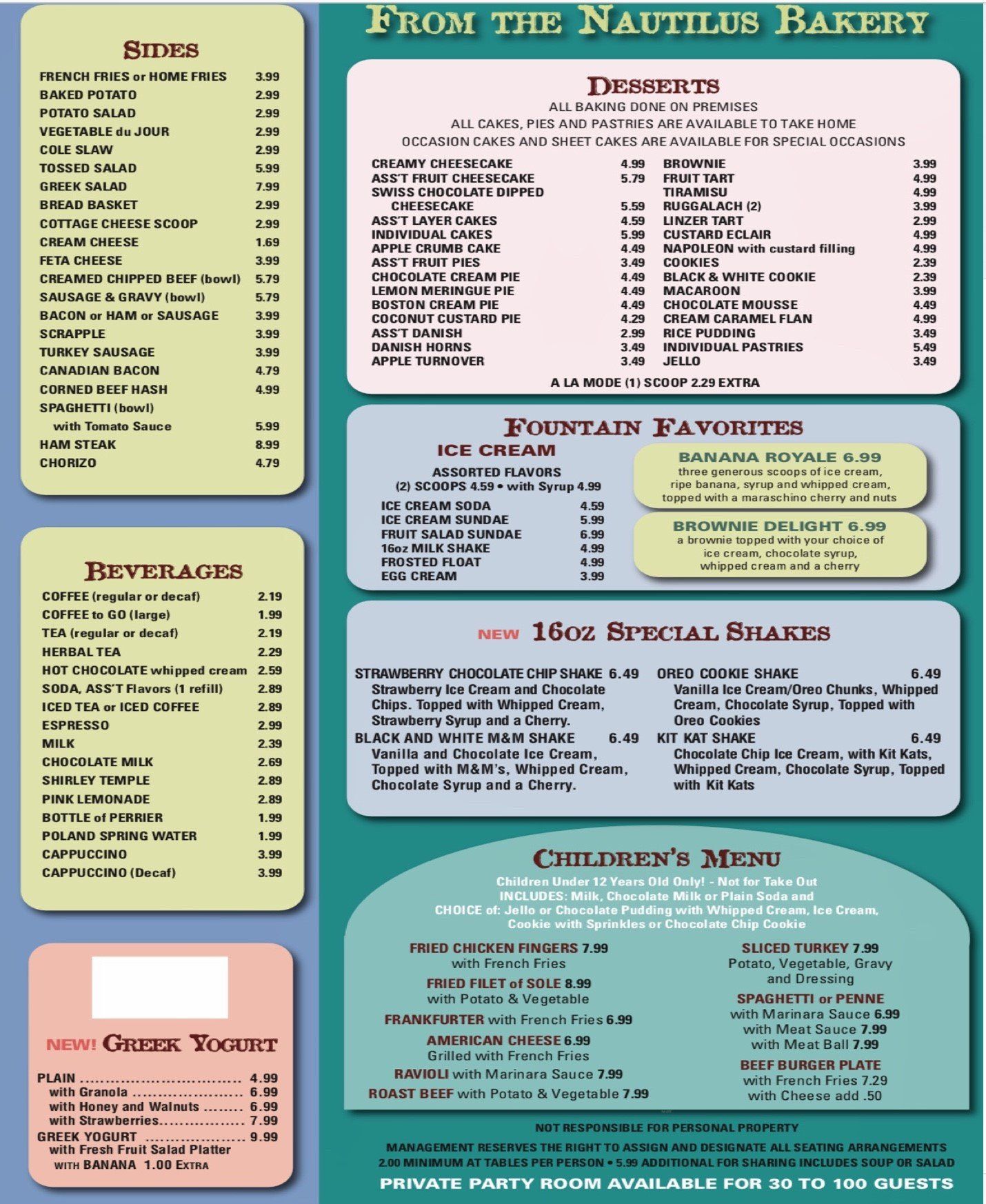 Nautilus Diner-Restaurant Crofton Menu | Crofton, MD