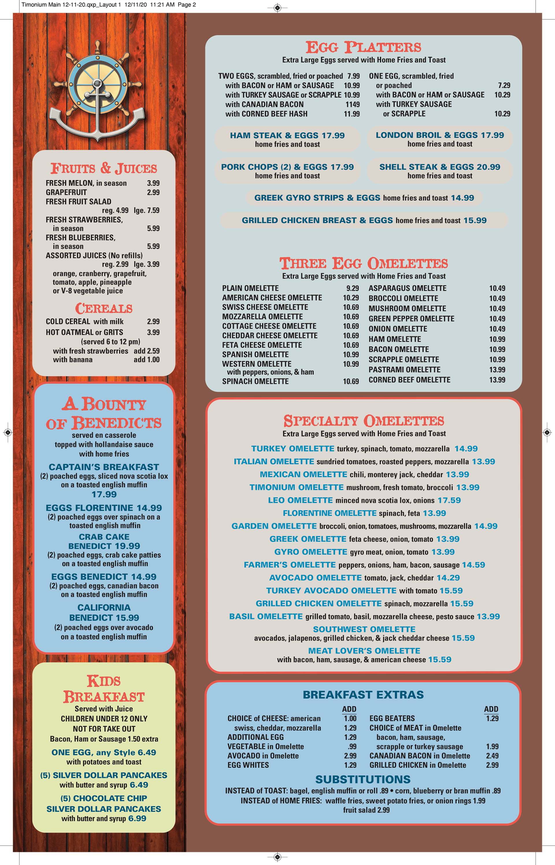 Nautilus Diner-Restaurant Timonium Menu | Timonium, MD