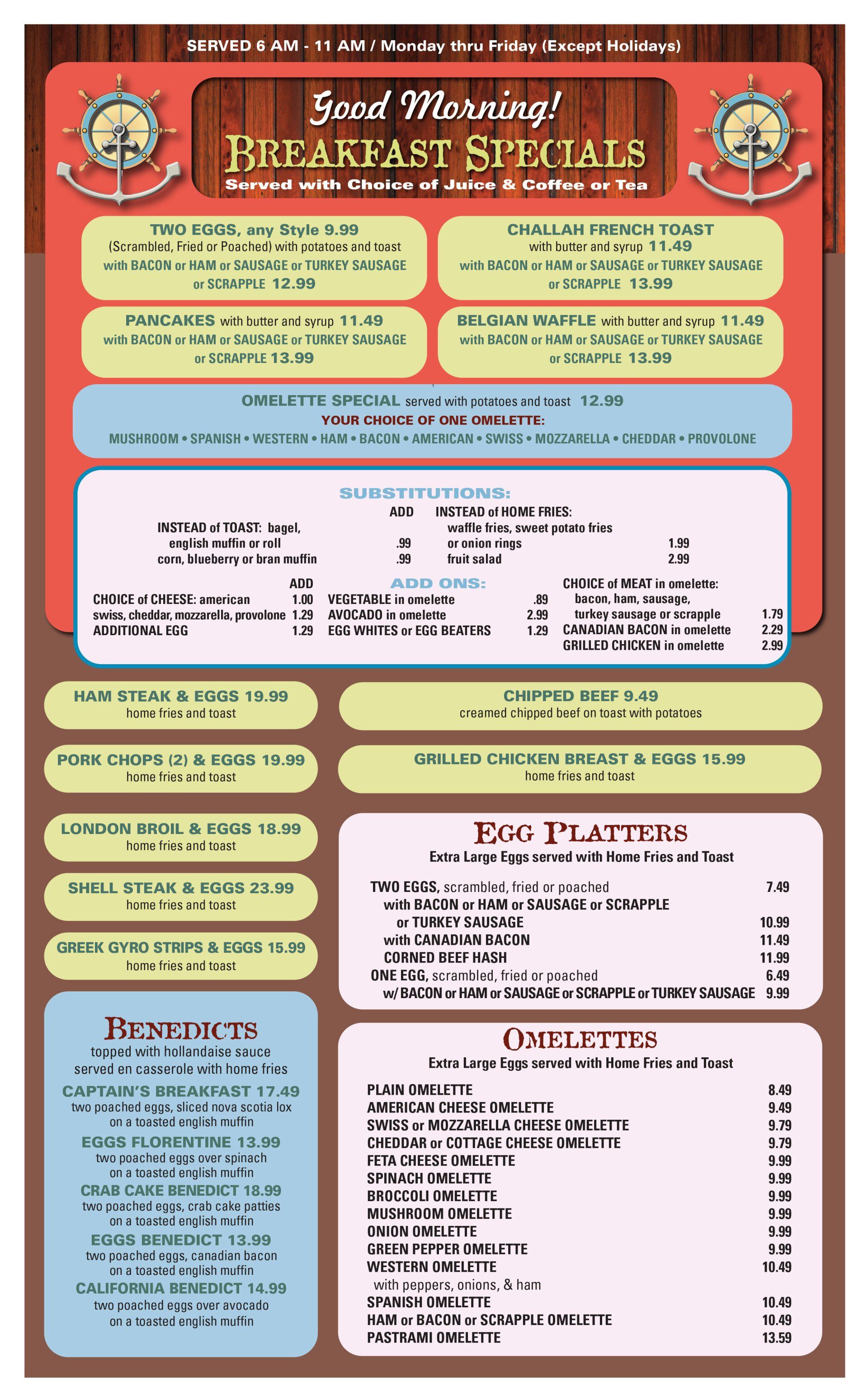 Nautilus DinerRestaurant Timonium Breakfast Menu Timonium, MD