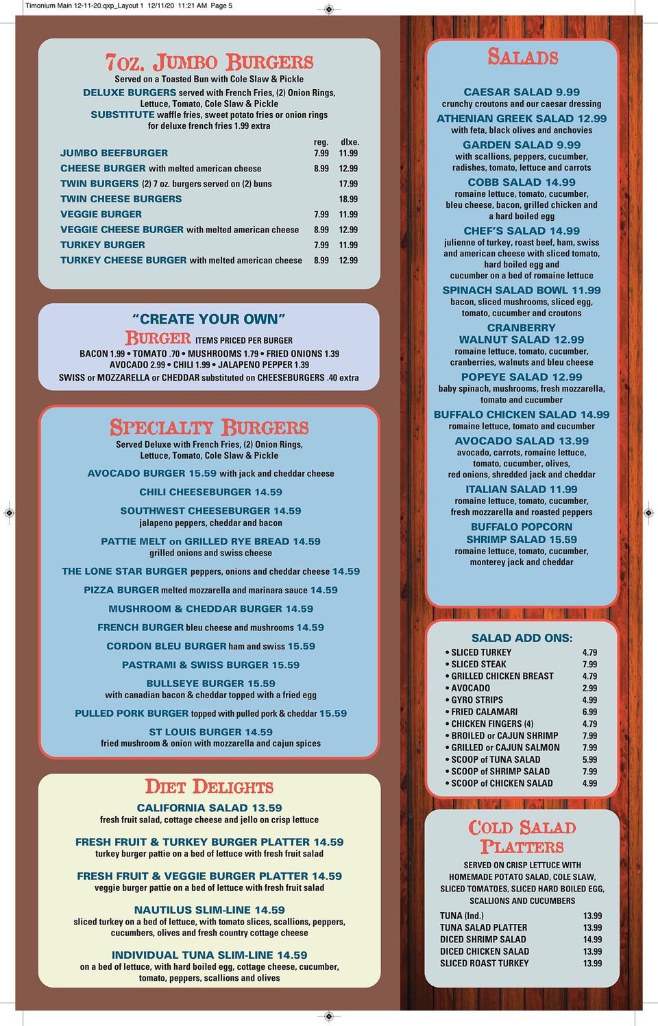 Nautilus Diner-Restaurant Timonium Menu | Timonium, MD