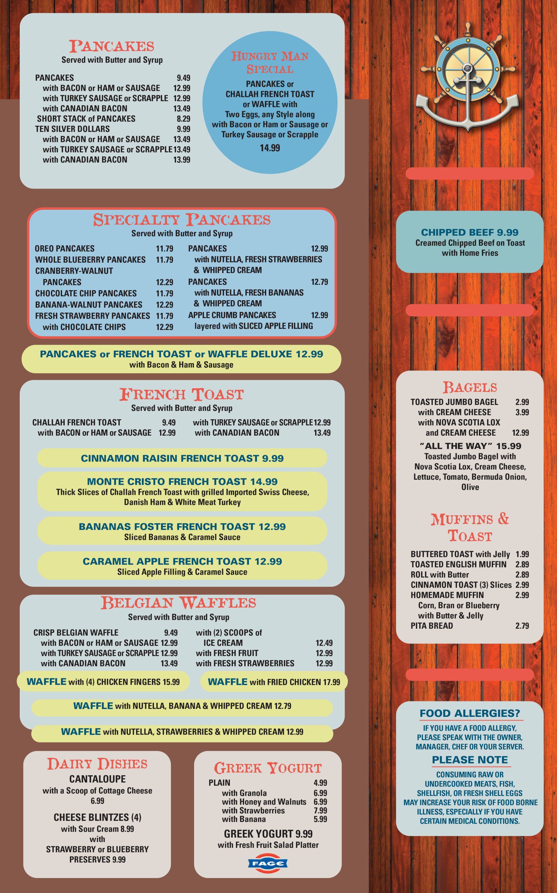 Nautilus DinerRestaurant Timonium Menu Timonium, MD