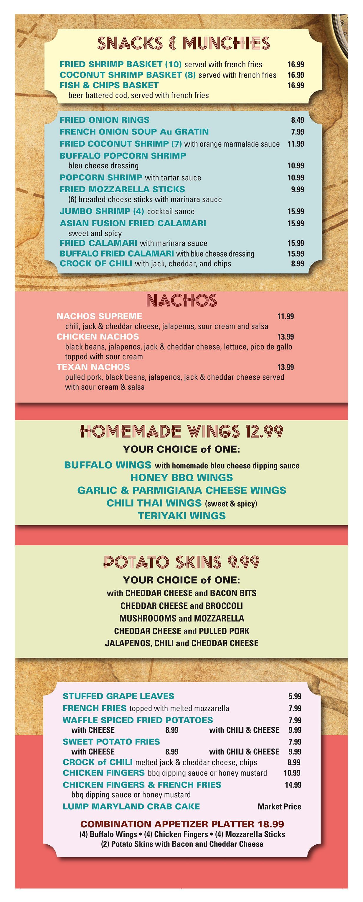 Crofton Snacks & Munchies Menu