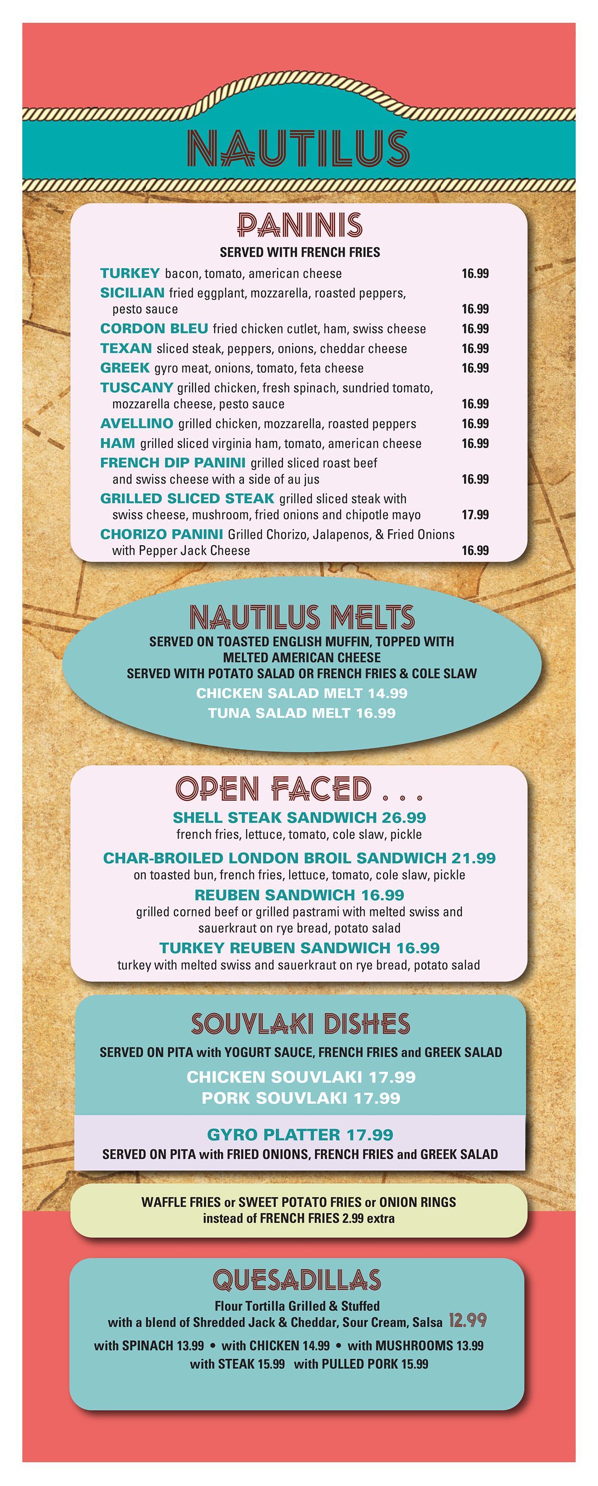 Crofton Paninis Menu