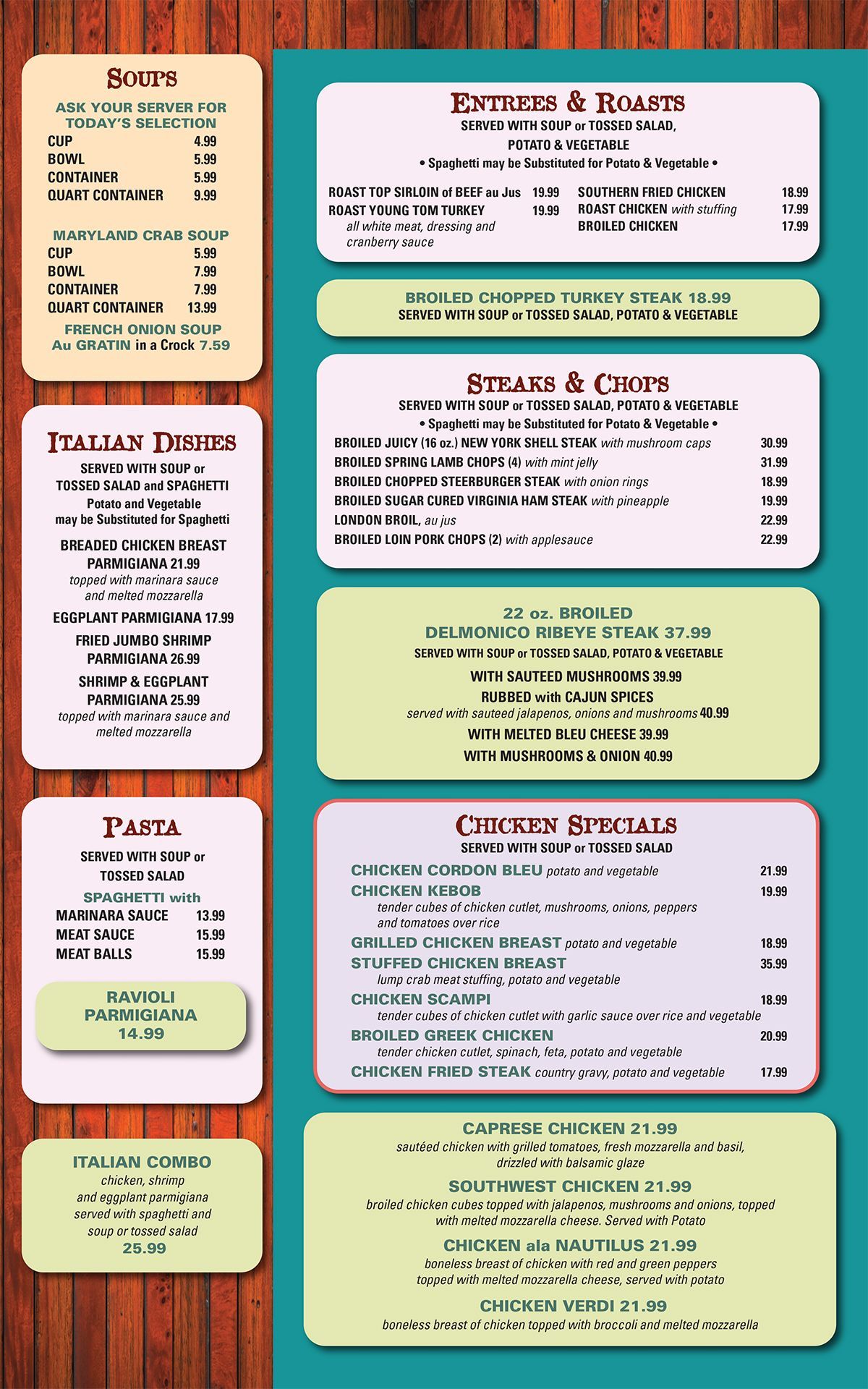 Nautilus Diner-Restaurant Crofton Menu | Crofton, MD