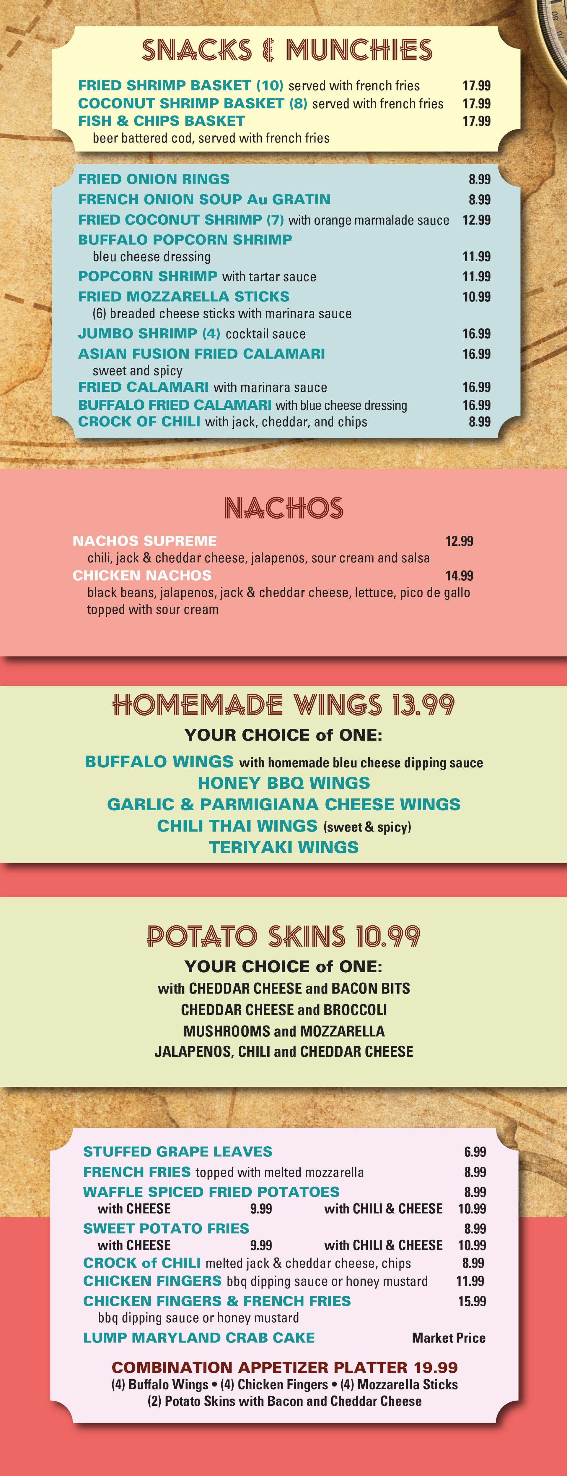 Crofton Snacks & Munchies Menu