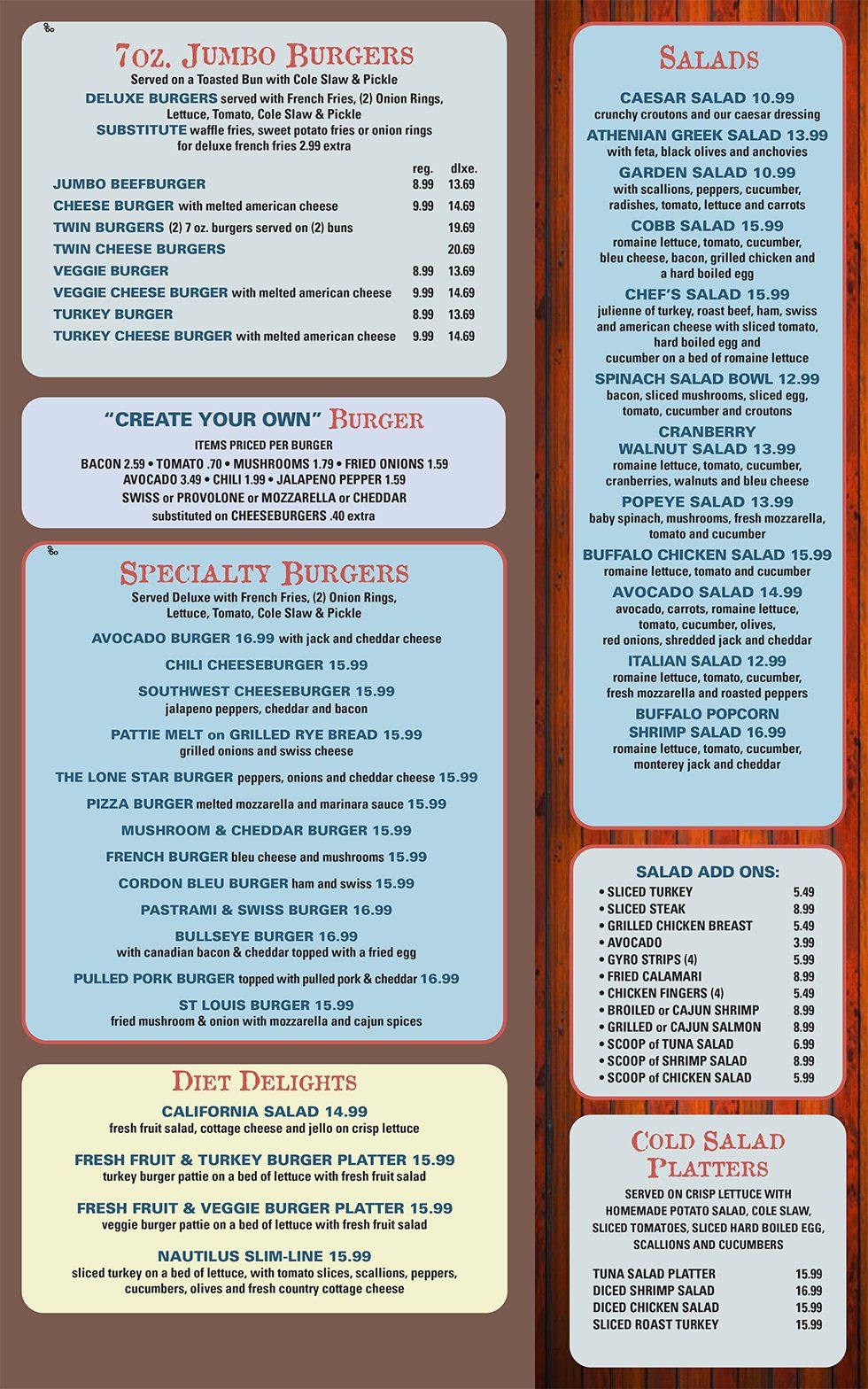 Nautilus Diner-Restaurant Timonium Menu | Timonium, MD