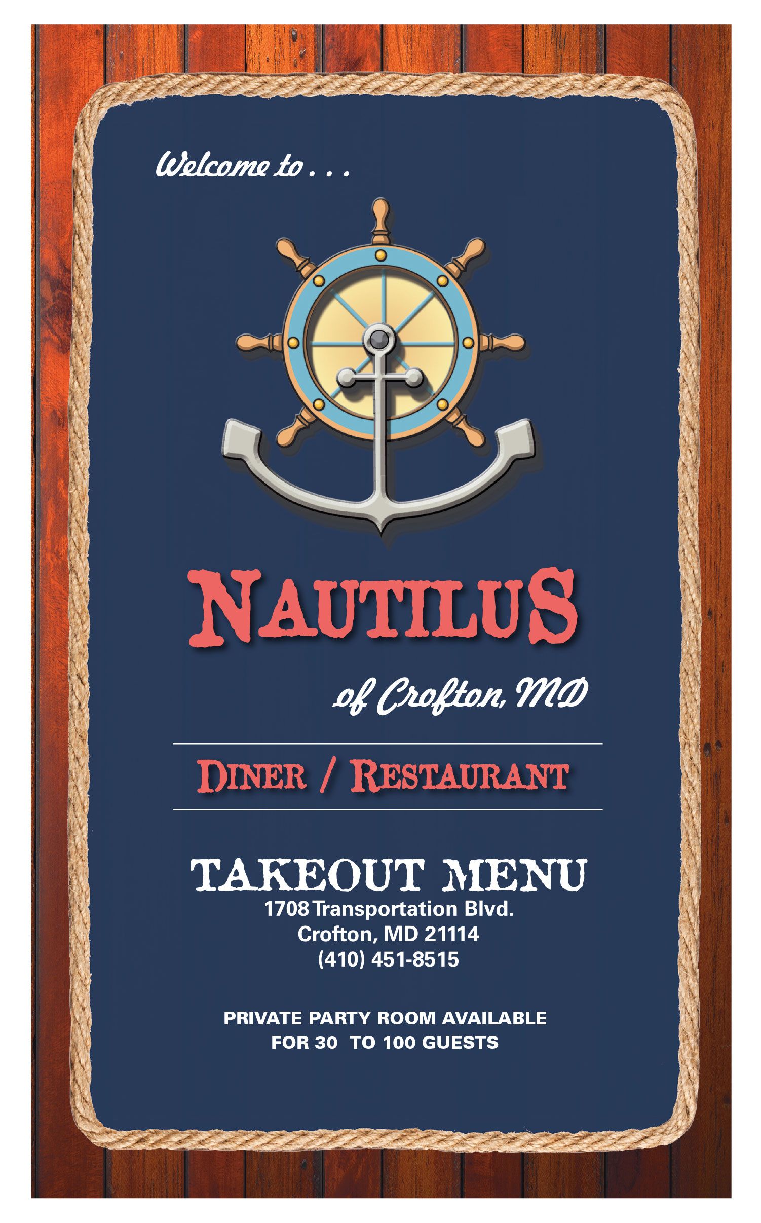 Crofton Takeout Menu Cover